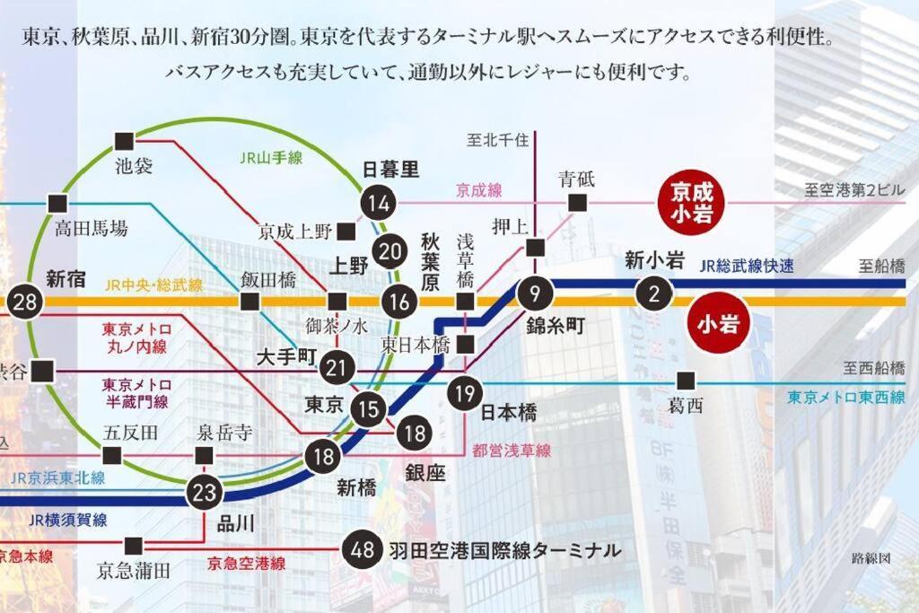 Jinghouse小岩 Direct To Shinjuku/Airport/Close To Station Tokio Exterior foto